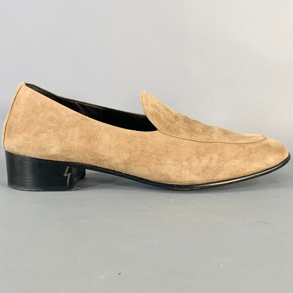 GIUSEPPE ZANOTTI Size 11 Camel Suede Slip On Loafers main image 9